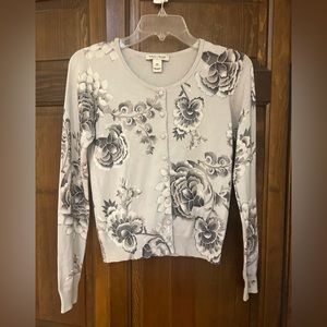 Gray floral cardigan button down size xs